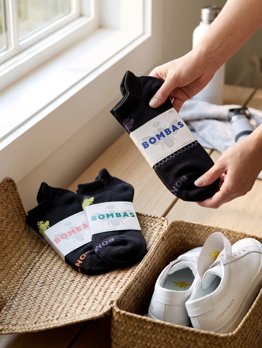 Bombas Unisex Black Low-Cut Athletic No-Show Socks